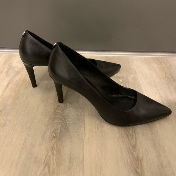 Black Leather Michael Kors Heels